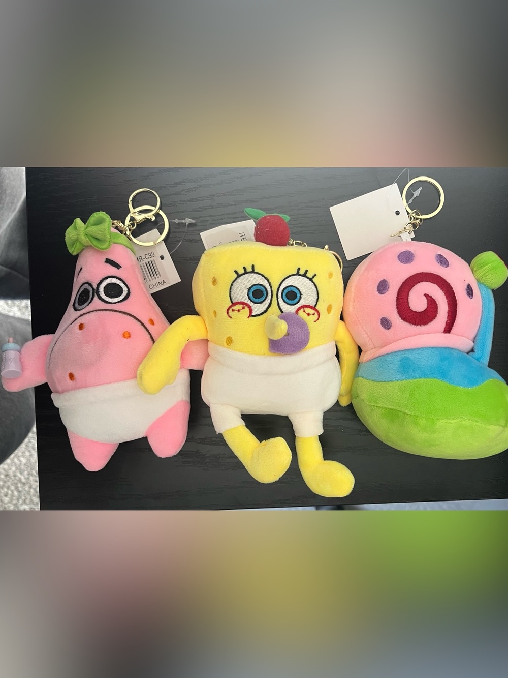 SpongeBob Squarepants, Patrick, & Gary Plush Keychains